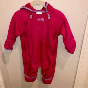 North Face buttery fleece bunting 3-6 months